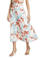 Isla Floral Poplin A-Line Skirt