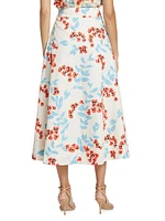 Isla Floral Poplin A-Line Skirt