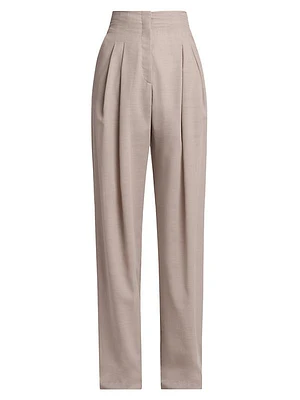Straight-Leg Wool-Blend Voile Pants