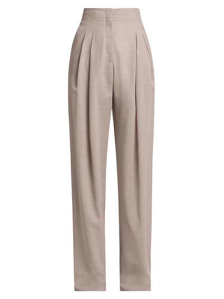 Straight-Leg Wool-Blend Voile Pants