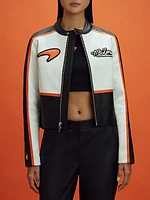 Reiss x McLaren F1 Team Peak Leather Racing Jacket