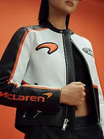 Reiss x McLaren F1 Team Peak Leather Racing Jacket