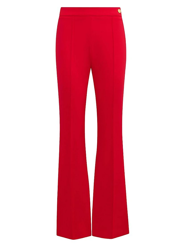 Lola High Density Crepe Stretch Cropped Flare Trousers
