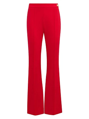 Lola High Density Crepe Stretch Cropped Flare Trousers
