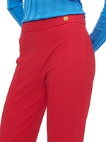Lola High Density Crepe Stretch Cropped Flare Trousers
