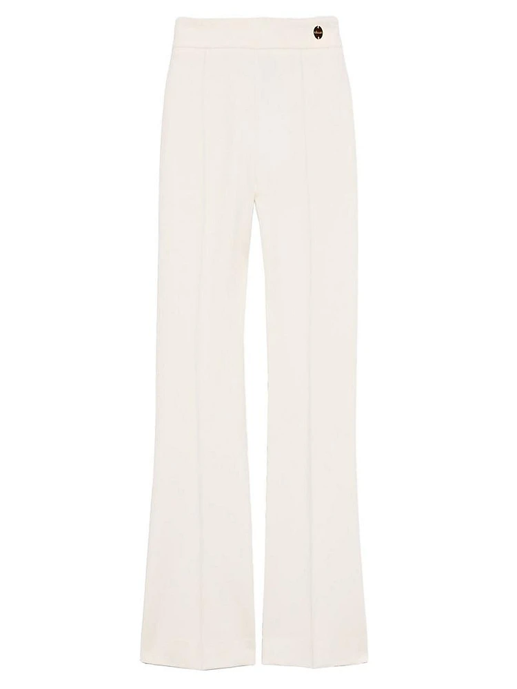 Lola High Density Crepe Stretch Cropped Flare Trousers