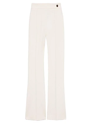 Lola High Density Crepe Stretch Cropped Flare Trousers