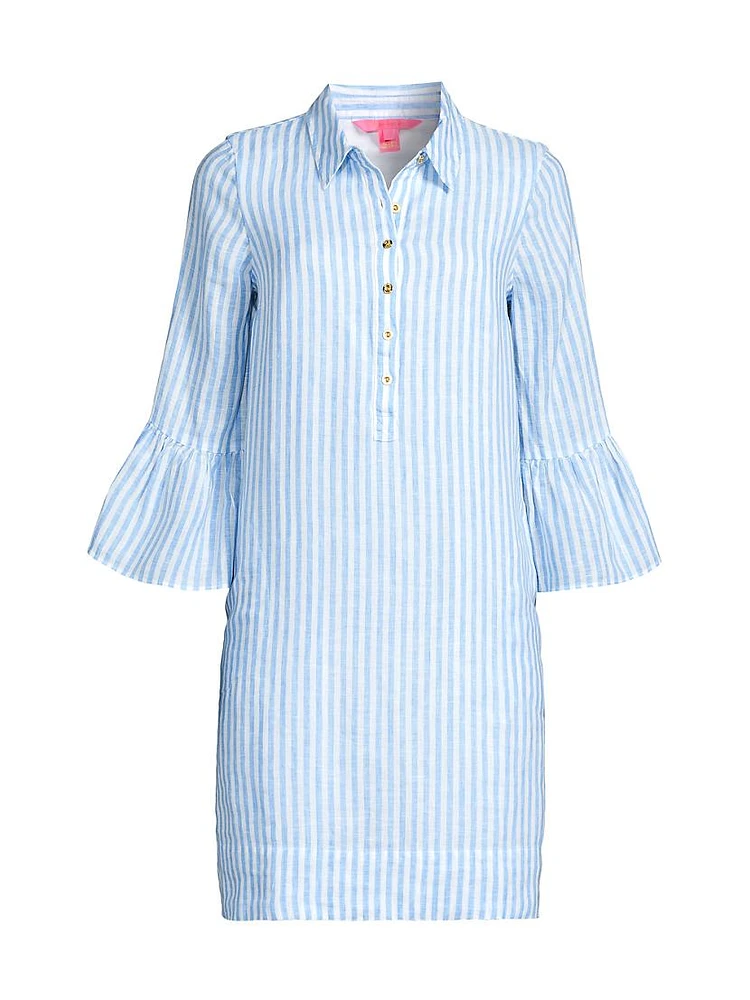 Jazmyn Stripe Linen Shirtdress