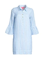 Jazmyn Stripe Linen Shirtdress