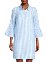 Jazmyn Stripe Linen Shirtdress