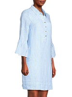 Jazmyn Stripe Linen Shirtdress