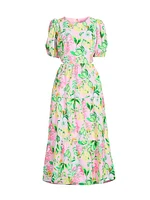 Lyssa Floral Cotton Midi-Dress