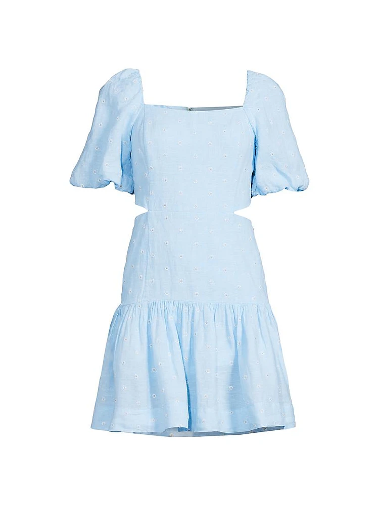 Kylanne Cut-Out Puff-Sleeve Minidress