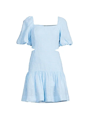 Kylanne Cut-Out Puff-Sleeve Minidress