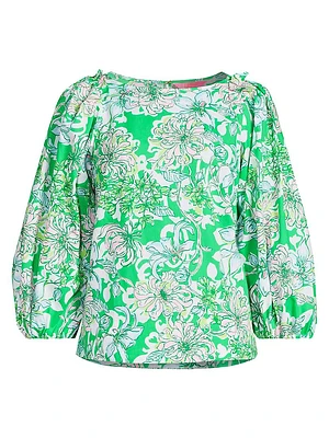 Barbara Floral Boatneck Blouse