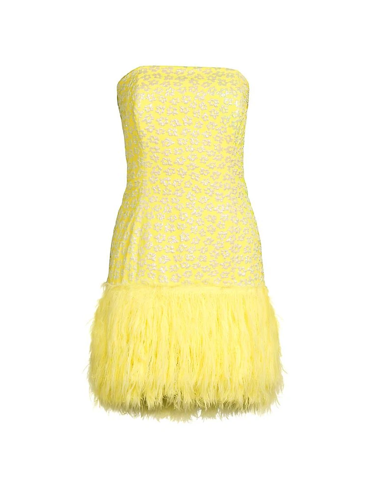 Charmain Fringe Jacquard Strapless Minidress