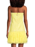 Charmain Fringe Jacquard Strapless Minidress