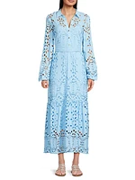 Zia Eyelet-Embroidered Maxi Dress