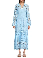 Zia Eyelet-Embroidered Maxi Dress