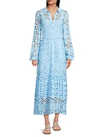 Zia Eyelet-Embroidered Maxi Dress