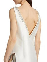 Marcella Beaded Mikado Sheath Dress