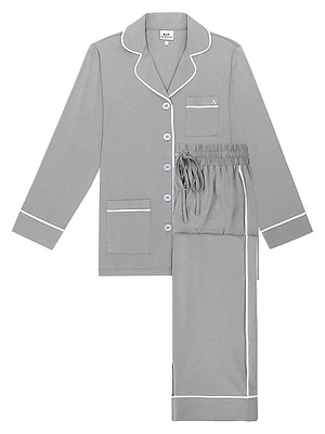 Monogrammed Cotton Two-Piece Pajama Set