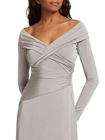 Crisscross Off-The-Shoulder Gown