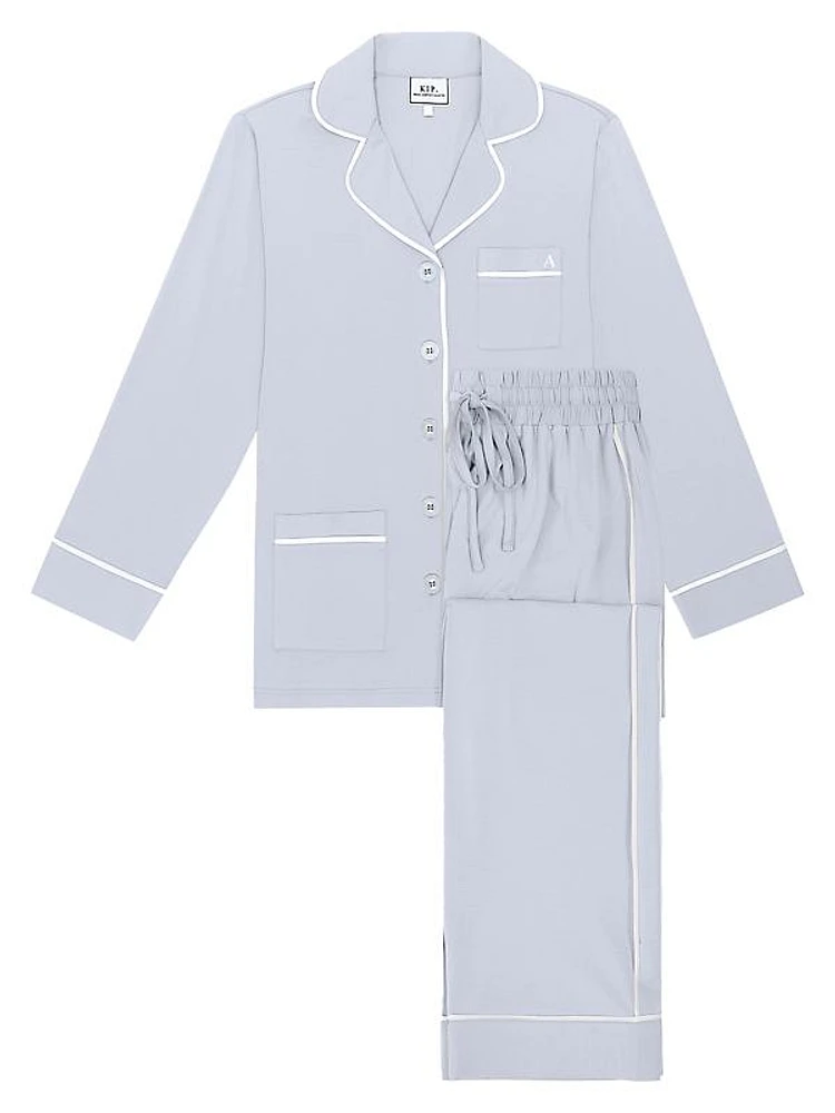 Monogrammed Cotton-Blend Pajama Set