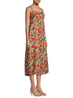 Sandrine Floral Linen Midi-Dress