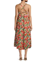 Sandrine Floral Linen Midi-Dress