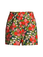 Lucy Floral High-Waisted Linen Shorts