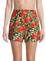 Lucy Floral High-Waisted Linen Shorts