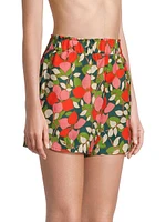 Lucy Floral High-Waisted Linen Shorts