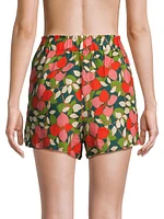 Lucy Floral High-Waisted Linen Shorts