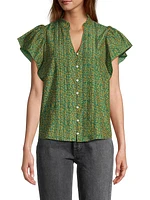 Cate Floral Cotton & Silk Blouse