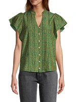 Cate Floral Cotton & Silk Blouse