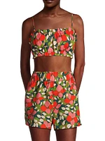 Brigette Floral Linen Bandeau Top