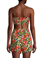 Brigette Floral Linen Bandeau Top