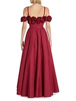 Cotton Rosette Fit & Flare Gown