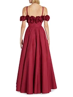 Cotton Rosette Fit & Flare Gown