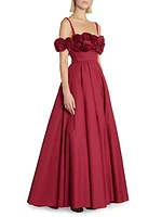 Cotton Rosette Fit & Flare Gown