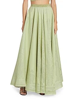 Cotton-Blend Pointelle Maxi Skirt