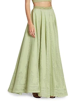 Cotton-Blend Pointelle Maxi Skirt