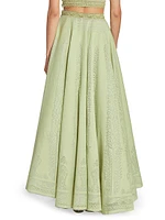 Cotton-Blend Pointelle Maxi Skirt