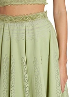 Cotton-Blend Pointelle Maxi Skirt