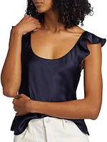 Liana Silk Ruffle Cami