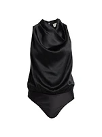 Noreen Silk-Blend Drape Bodysuit