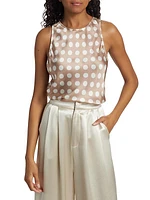 Floriana Polka Dot Silk Cami