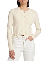 Perdita Pearl-Embellished Wool Cardigan