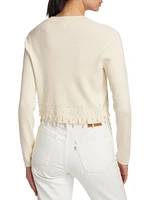 Perdita Pearl-Embellished Wool Cardigan